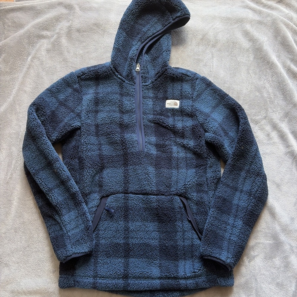 The North Face Boys Campshire Sherpa Fleece Hoodie Half-Zip Pullover XL 18/20